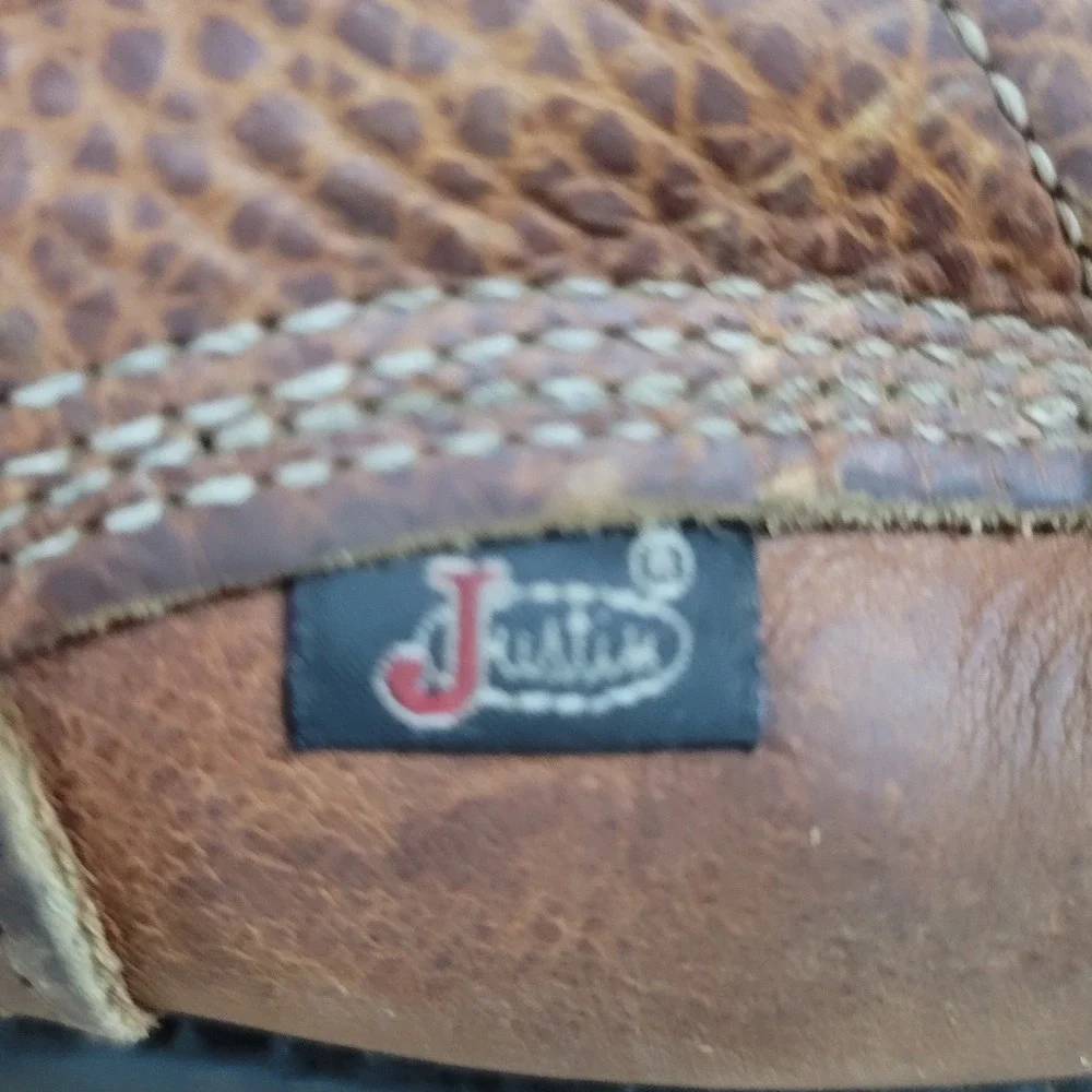 Justin Boots Brown Leather Lace-Up Work Boots
